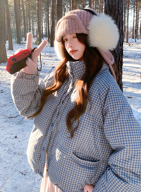 新款首发 2B110-3763-P265-K418 胖胖-蓝色格子羽绒 50绒