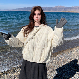 新款 已现货2B110-3725-P155-K238 米色肌理感棉衣（带包包）图片