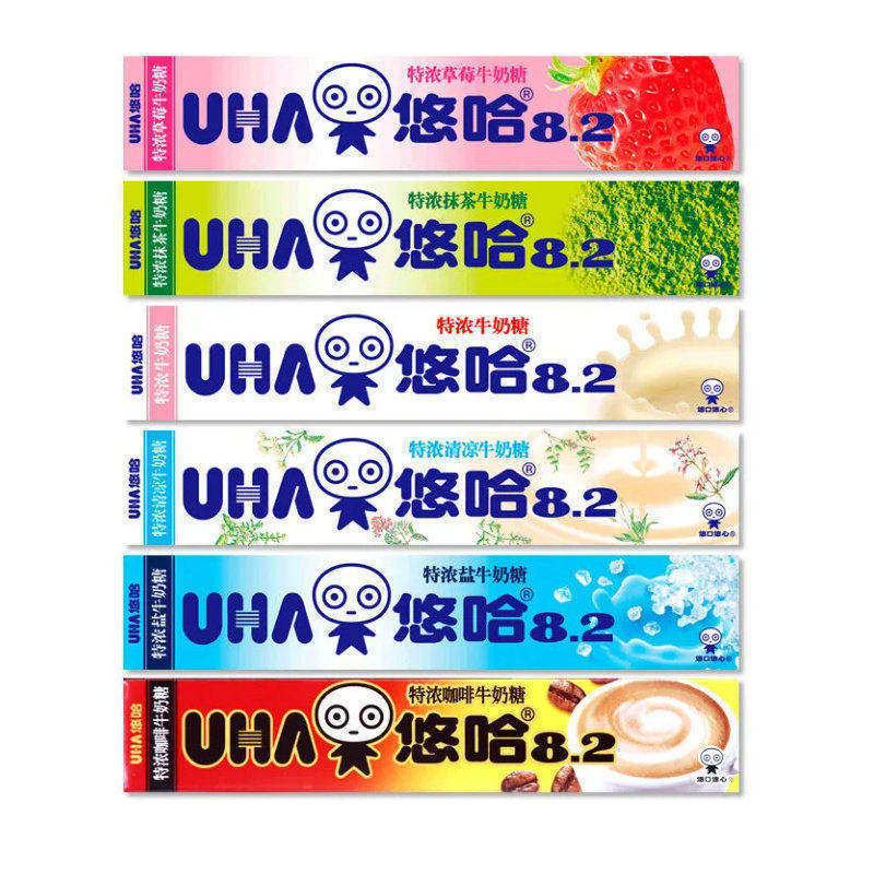 悠哈特浓牛奶糖40g条糖牛奶草莓抹茶清凉桃子盐味条糖