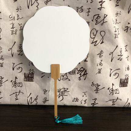 非遗漆扇大号20CM空白宣纸团扇双面加厚绘画水拓画漂漆扇手工扇子