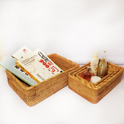 水果零食桌面藤编茶几衣物收纳筐