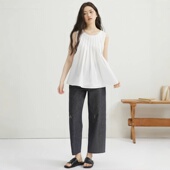 2025夏季 新款 日晒纯棉无袖 YAYIO 衬衫 女重工精心压褶别致舒心上衣