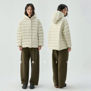 YAYIO【科鲁达白鹅绒】高品鹅绒缝纫方钻绒结构轻柔保暖长羽绒服