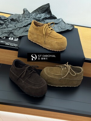 圣德俪尔勃肯鞋欧洲站2025秋季新款休闲厚底女鞋真皮乐福鞋女单鞋