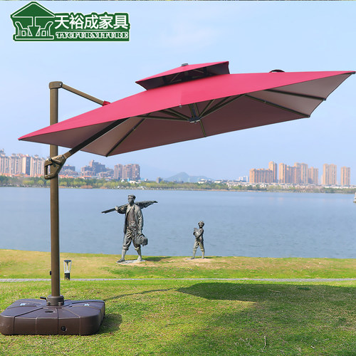 户外遮阳伞庭院伞大型罗马伞室外太阳能伞阳台露台花园露天摆摊伞
