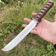 大马士革钢户外柴刀花纹钢户外分割刀锋利切肉刀开路排障直刀防身