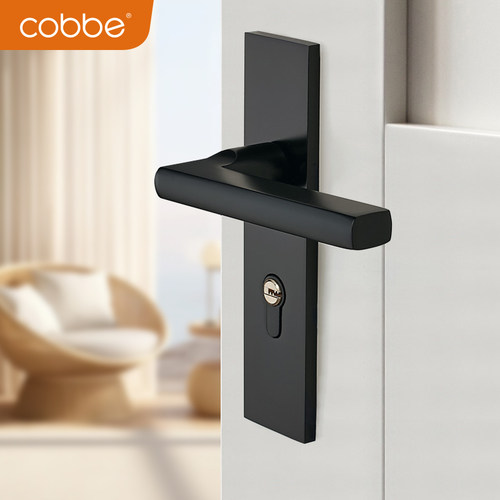 卡贝门锁卧室静音黑色