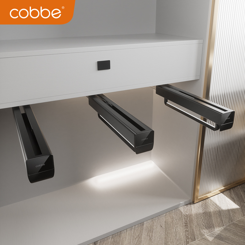 卡贝抽拉裤架可伸缩滑轨收纳顶装