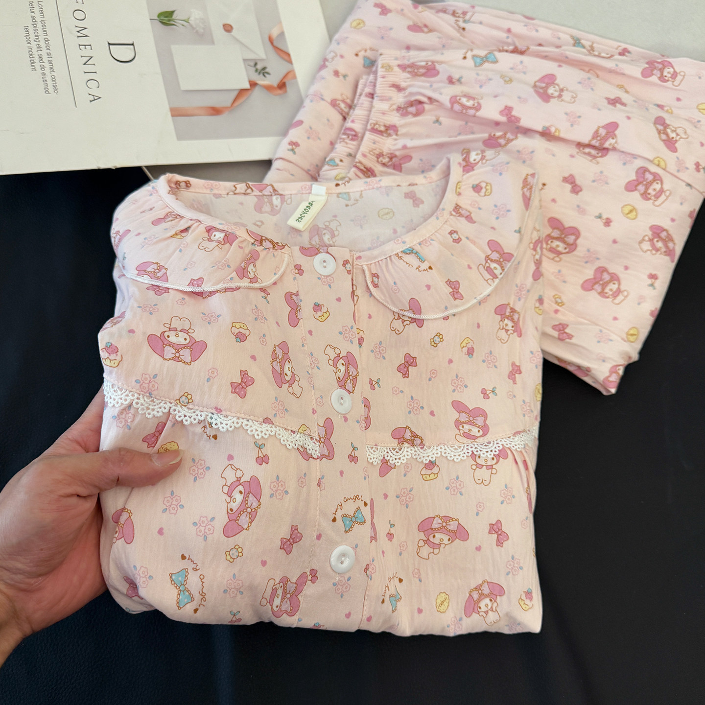 可爱美乐蒂带胸垫睡衣女春秋薄款长袖带胸垫花边网红风家居服套装,女士内衣/男士内衣/家居服,睡衣/家居服套装,淘宝优惠券,粉丝福利购,淘宝优惠卷