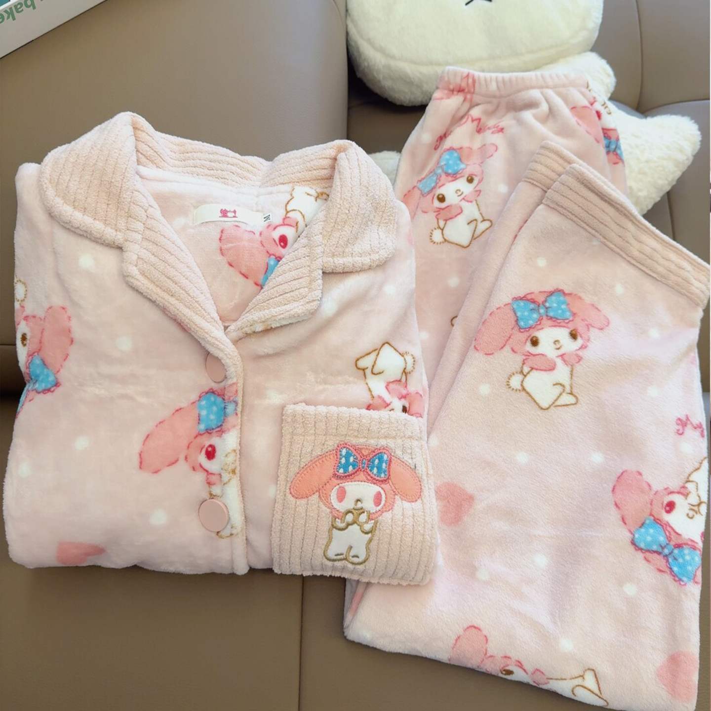 甜妹美乐蒂珊瑚绒睡衣女冬季套装