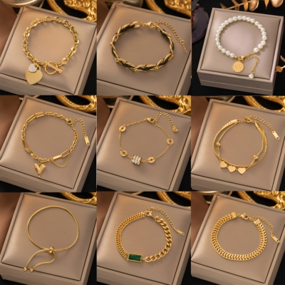 不掉色钛钢手链女百搭时尚高级感手饰品stainless steel bracelet