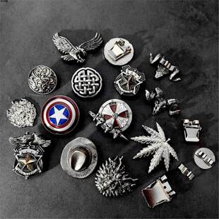 复古波洛扣配件白呖色做旧高质感新奇异造型锌合金项链DIY吊坠扣