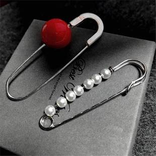 鞋子装饰扣针别针收腰扣针胸针白呖色别针DIY穿珠子系safety pin