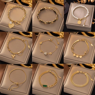 不掉色钛钢手链女百搭时尚高级感手饰品stainless steel bracelet