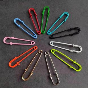 50MM简易时尚别针环保荧光七彩喷色别针潮DIY配件扣针胸针brooch