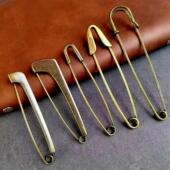 青古铜扣针文艺毛衣大别针简易净面光版 异形锌合金扣针safety pin
