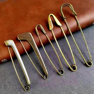 青古铜扣针文艺毛衣大别针简易净面光版异形锌合金扣针safety pin