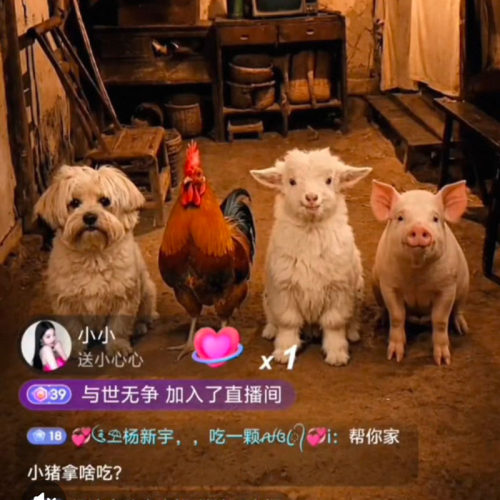 2026超火宠物AI直播宠物狗狗素材制作视频教程礼物弹幕互动插件