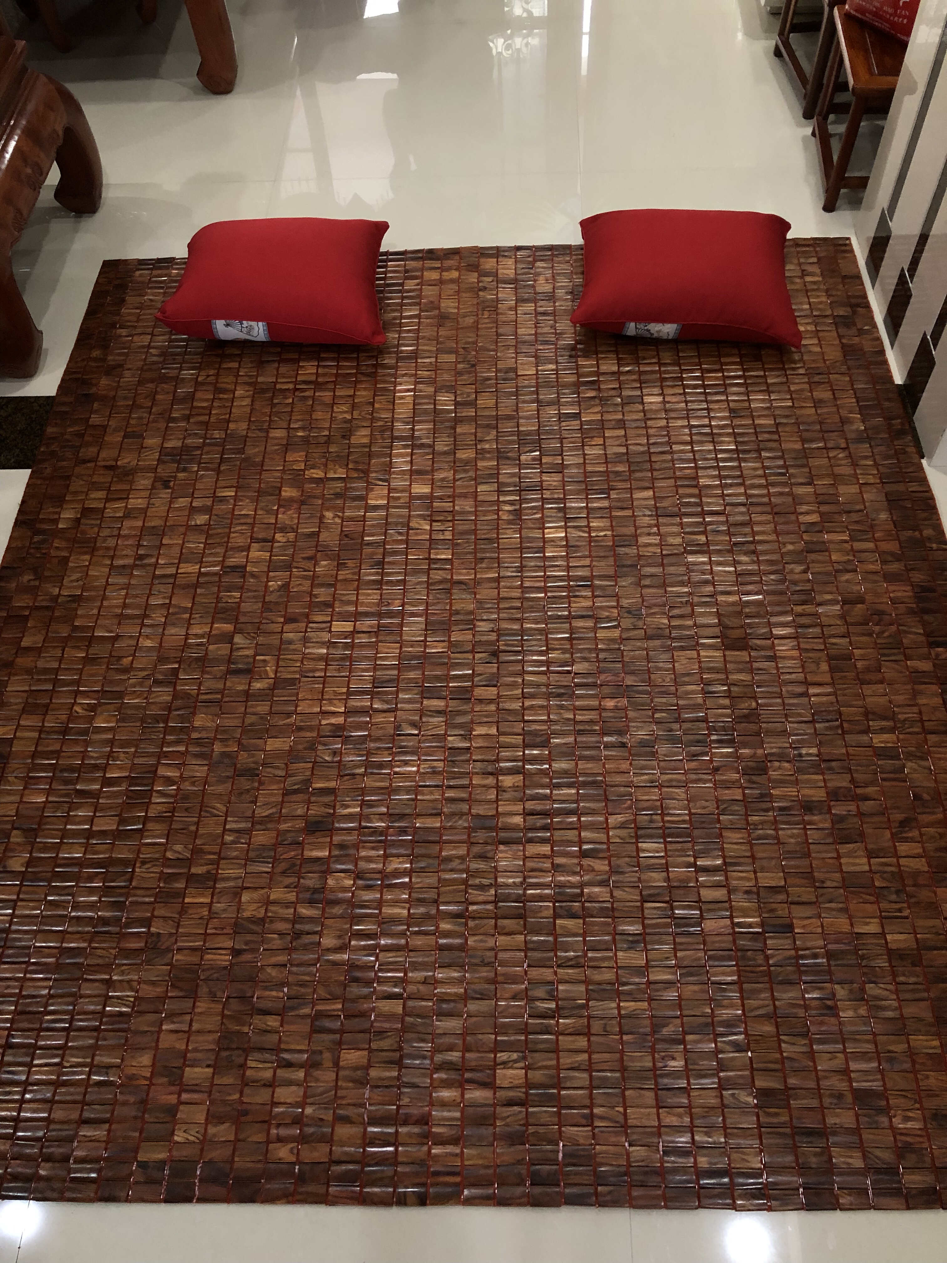 海南黄花梨木条凉席地垫满纹鬼脸鬼眼纹理漂亮油性十足收藏送礼