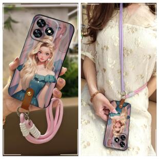 适用欧奇C51/Oukitel C51手机壳女款散热双色可爱斜跨挂绳Q版腕带质感硅胶软壳防尘挂脖数码创意青春情侣卡通