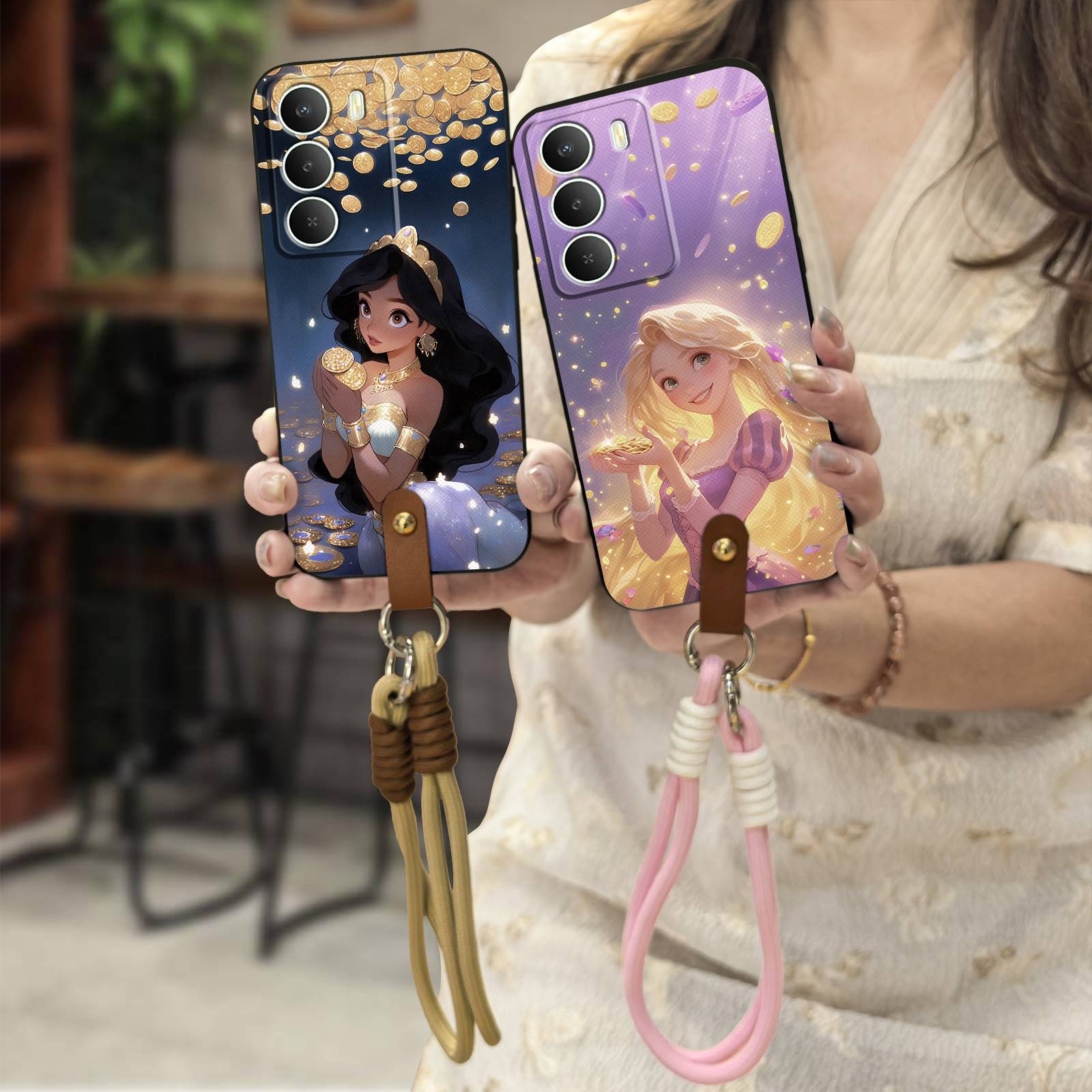 适用OPPO Realme V70/V70S/14X/C73/C75 5G手机壳挂绳女款青春