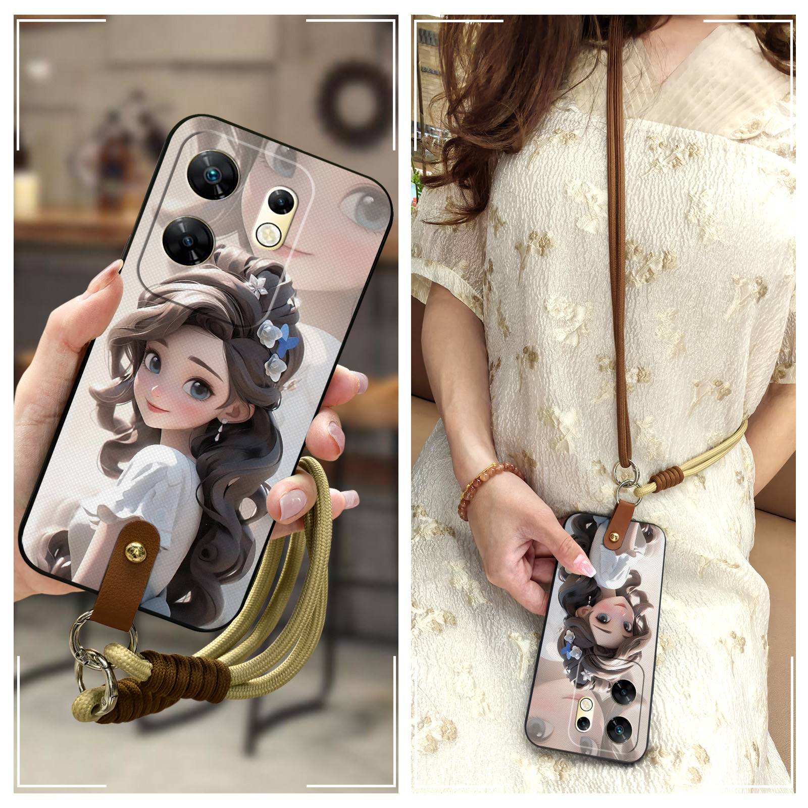 适用infinix Zero30 4G/X6731B手机壳潮流数码Q版女款软壳斜跨