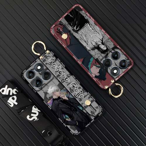 适用MOTO Edge60/Edge60 Fusion海外版手机壳支架趣味质感情侣卡通全包男女款散热软壳青春创意挂绳腕带个性