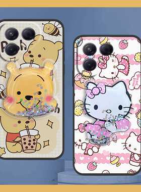 适用Tecno Pova7 5G/LJ7手机壳流沙卡通旋转简约新款液态个性