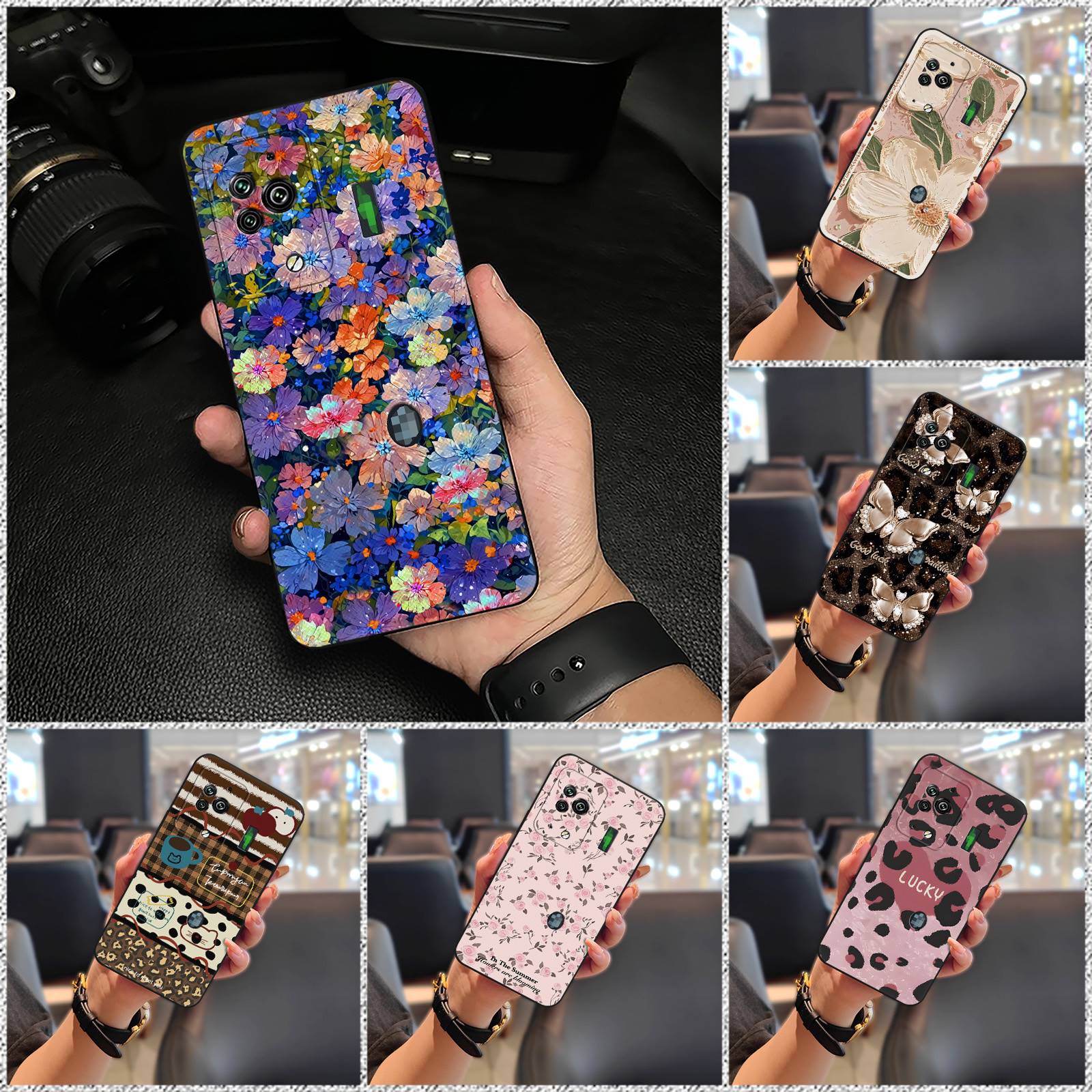 适用小米黑鲨5 Pro手机壳潮流可爱硅胶女新款质感防尘油画搞怪
