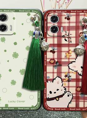 适用MOTO G73 5G手机壳散热硅胶软壳简约铃铛女款防尘液态古风