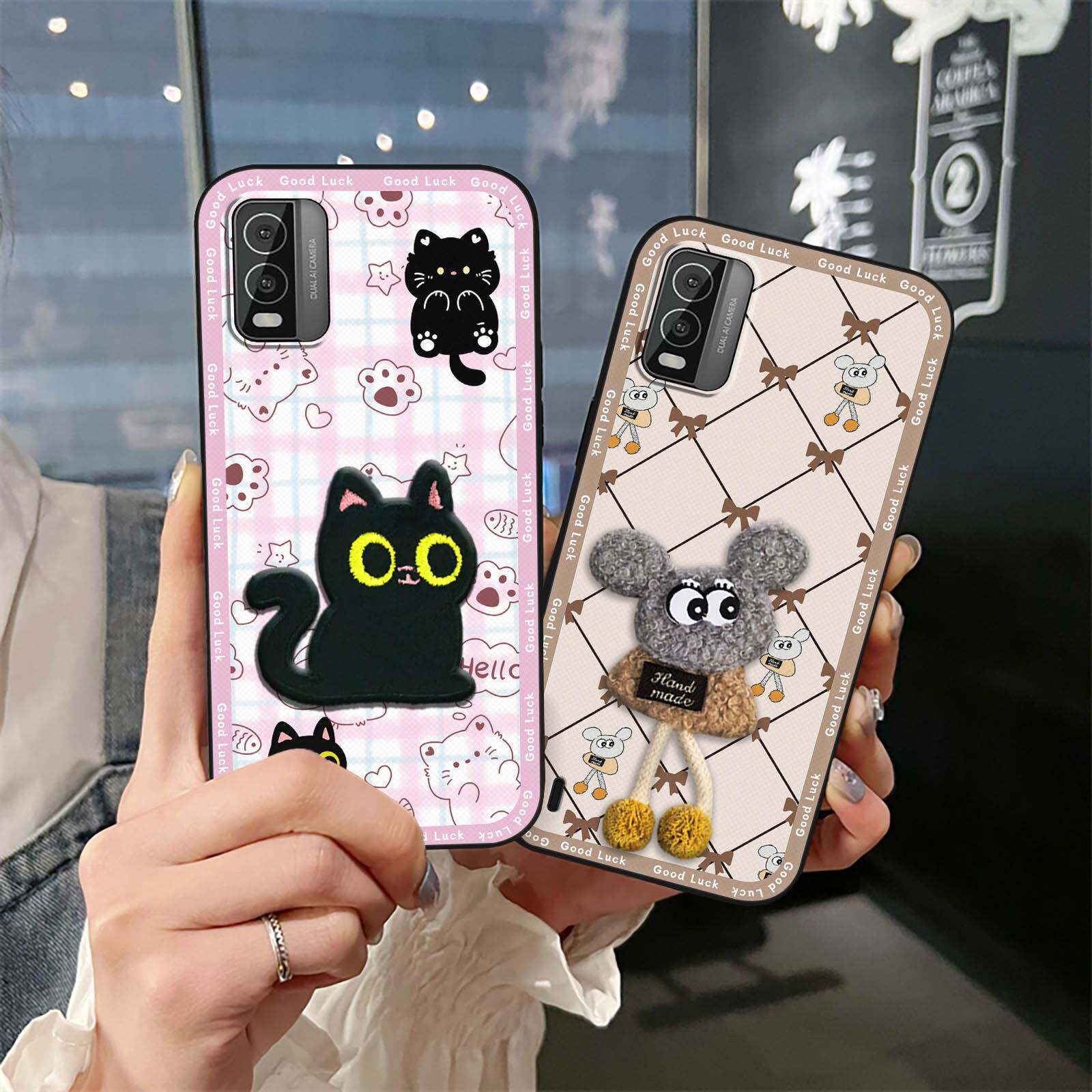 适用诺基亚C210手机壳动漫散热潮流纯色软壳毛绒个性男女款防尘