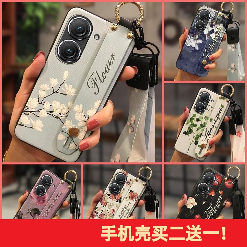 适用华硕Zenfone9/Zenfone10手机壳情侣可爱趣味指环质感纯色男