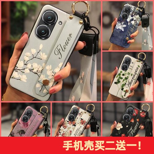 适用华硕Zenfone9/Zenfone10手机壳情侣可爱趣味指环质感纯色男