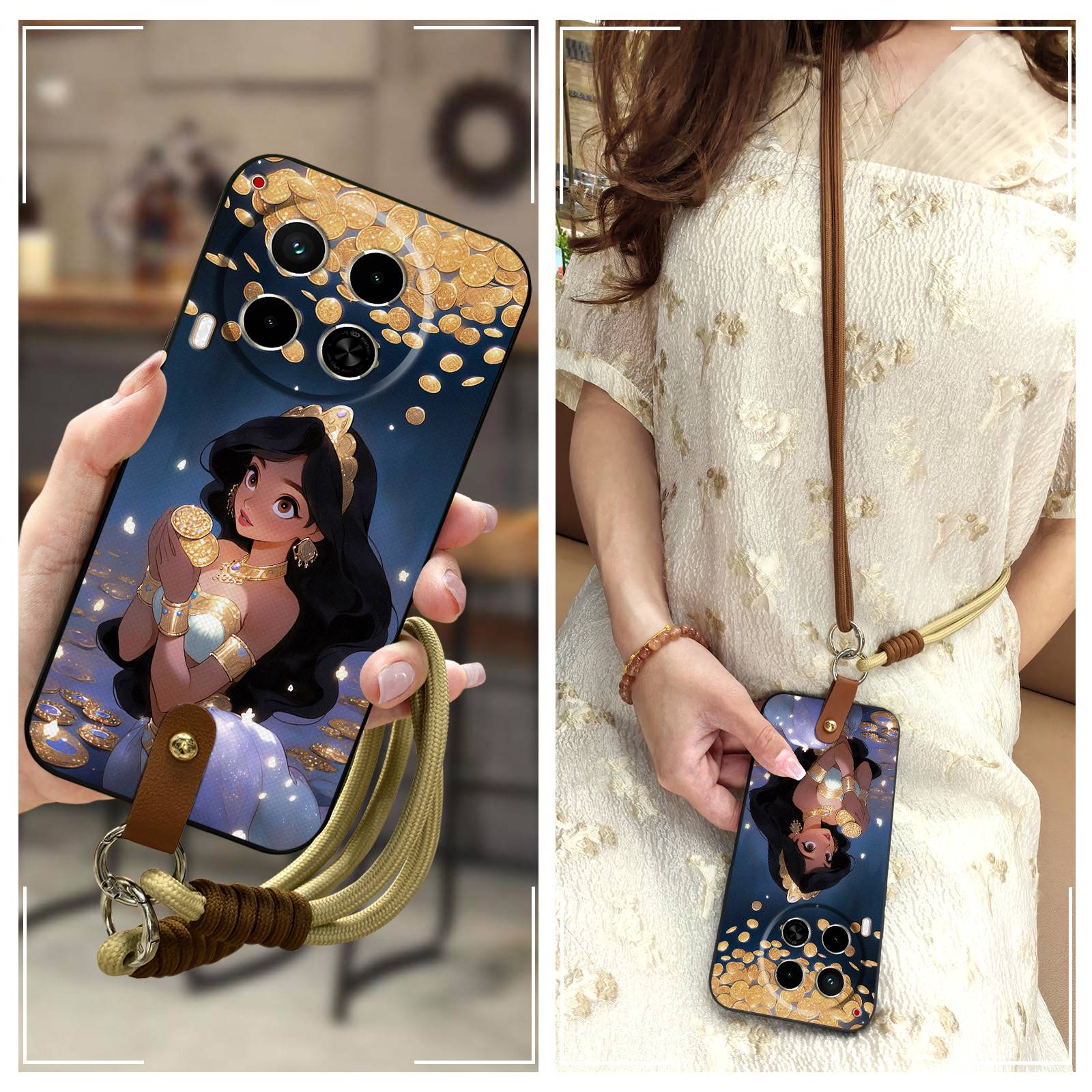 适用Tecno Camon30/4G/5G/CL6/CL7手机壳腕带硅胶手提青春可爱