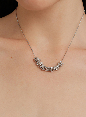 【CnHnOn脂肪商店】茸茸果子流苏金属镶钻锆石珠珠麦穗时髦项链