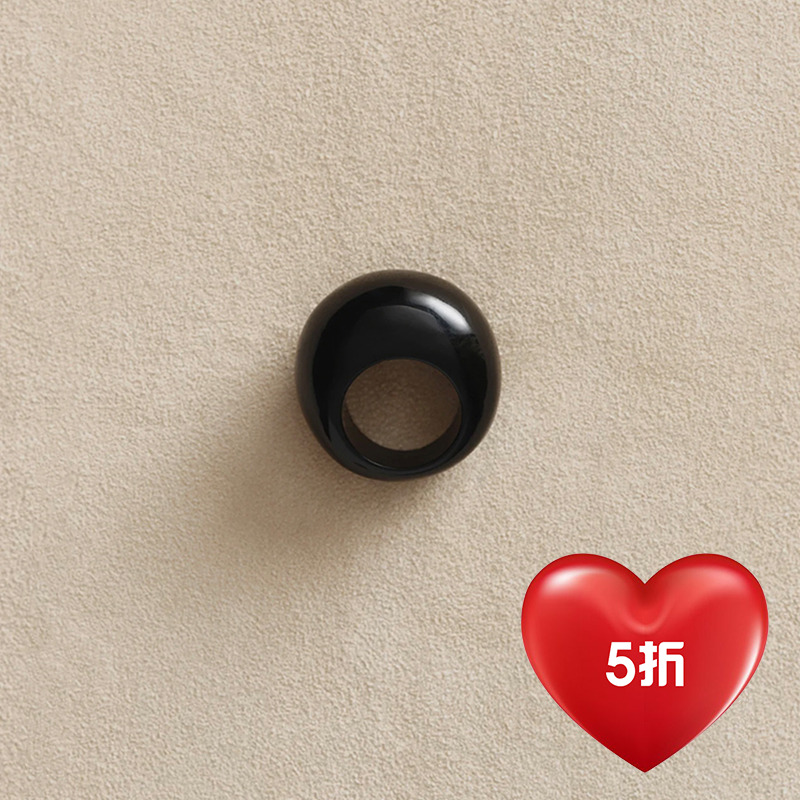 【CnHnOn 脂肪商店】天然黑玛瑙高品质小众设计甜甜圈胖肚戒指