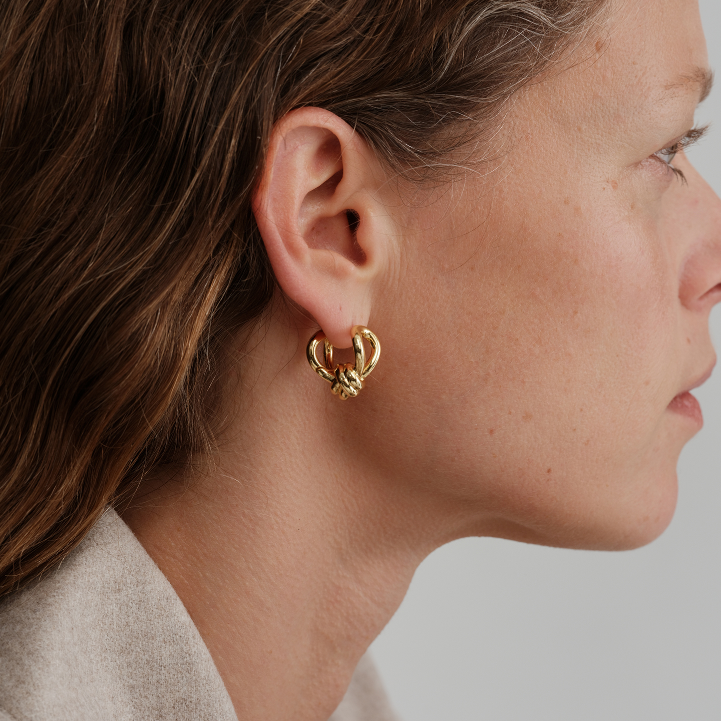 【CnHnOn脂肪商店】北欧简约设计感打结系带绳结扣时髦耳钉耳环