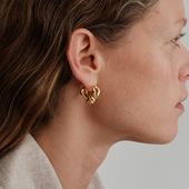 CnHnOn脂肪商店 北欧简约设计感打结系带绳结扣时髦耳钉耳环