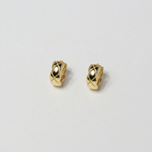 CnHnOn脂肪商店 s925纯银时髦简约迷你格纹路高级质感耳圈耳钉