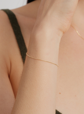 【CnHnOn脂肪商店】纯14k金 简约迷你珠珠豆子长期主义简约手链