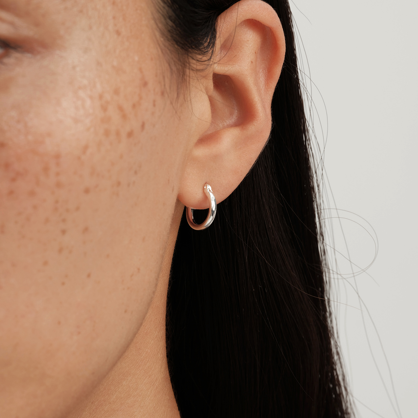 【CnHnOn脂肪商店】通体s925纯银简约日常百搭经典空心小耳圈耳环