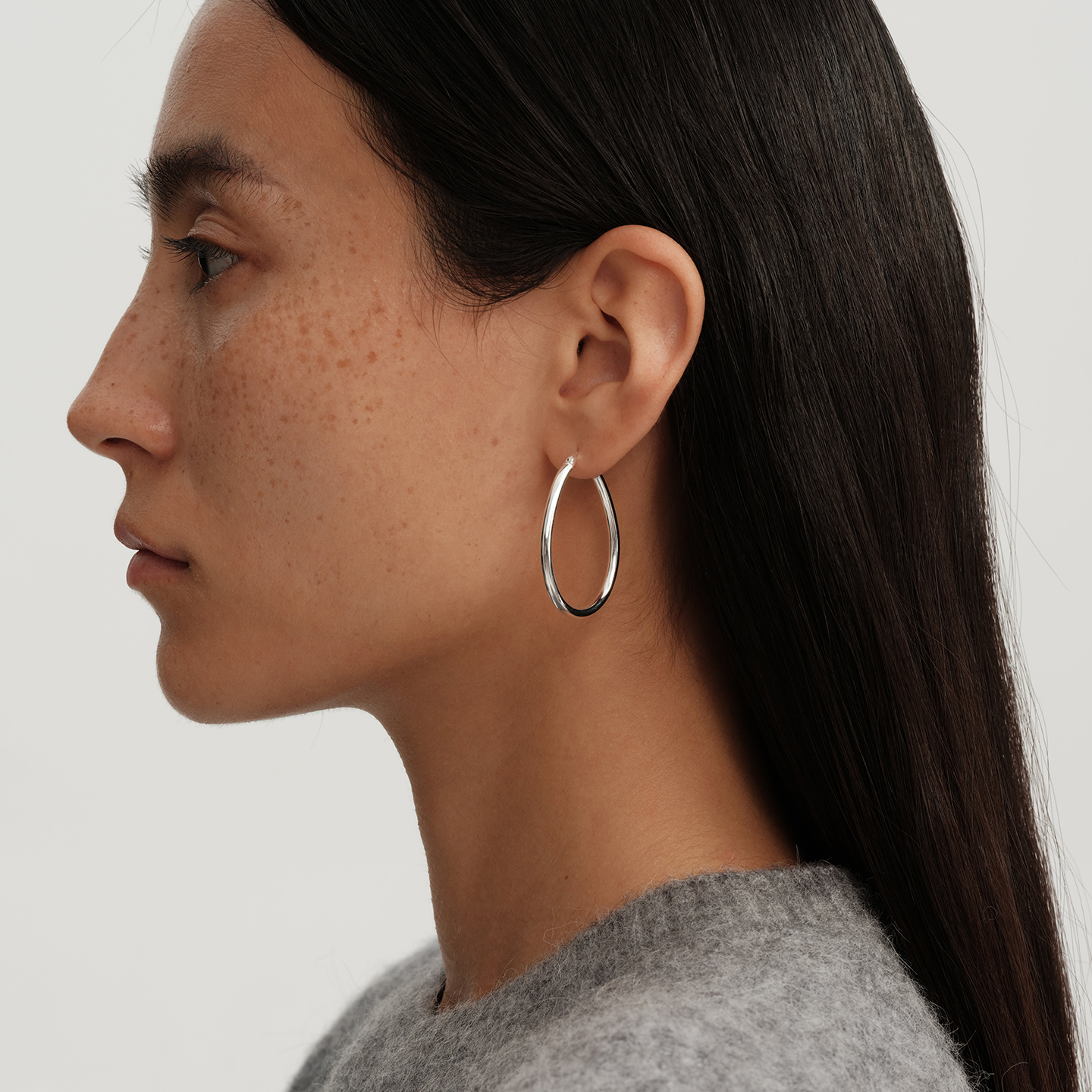 【CnHnOn脂肪商店】s925纯银实心质感水滴简约小众百搭耳圈耳环