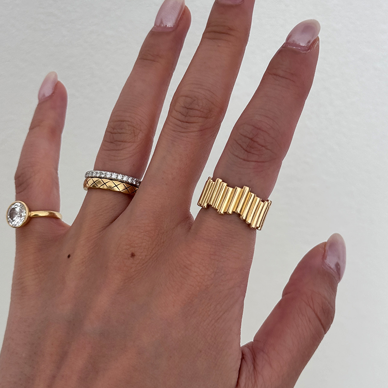 【CnHnOn脂肪商店】通体s925纯银高保色镶钻定制条纹高级戒指