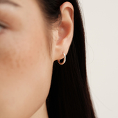 s925纯银实心质感百搭素耳圈简约耳骨素颜耳钉 CnHnOn脂肪商店