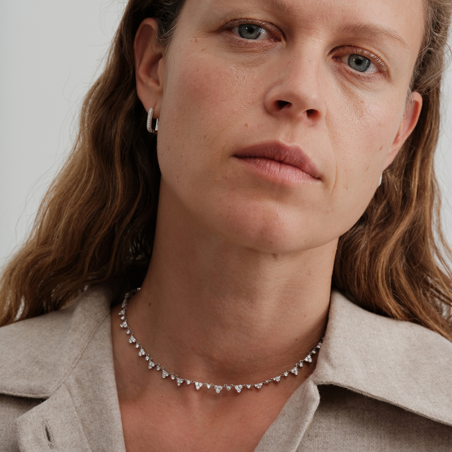 【CnHnOn脂肪商店】s925纯银三角镶钻拼接节日小旗锁骨choker项链