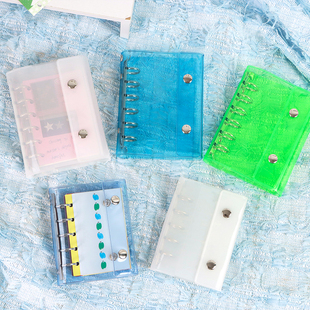 新款 透明纯色PVC活页外壳A6A7小卡收纳册M5三折活页手帐替换外壳
