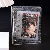 A7M5星光亚克力透明活页本笔记本外壳小卡册手账本收纳相册活页本