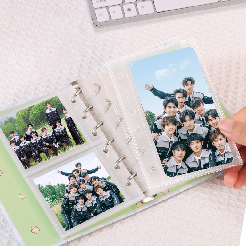 ins高颜值硬纸板A7活页相册小卡收集爱豆照片收纳册一宫格两宫格