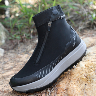 Aagoola男士高帮防水登山鞋户外徒步鞋防滑耐磨轻便拉链靴