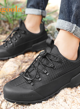 Aagoola户外登山鞋男款防滑耐磨徒步鞋女款轻便透气运动鞋